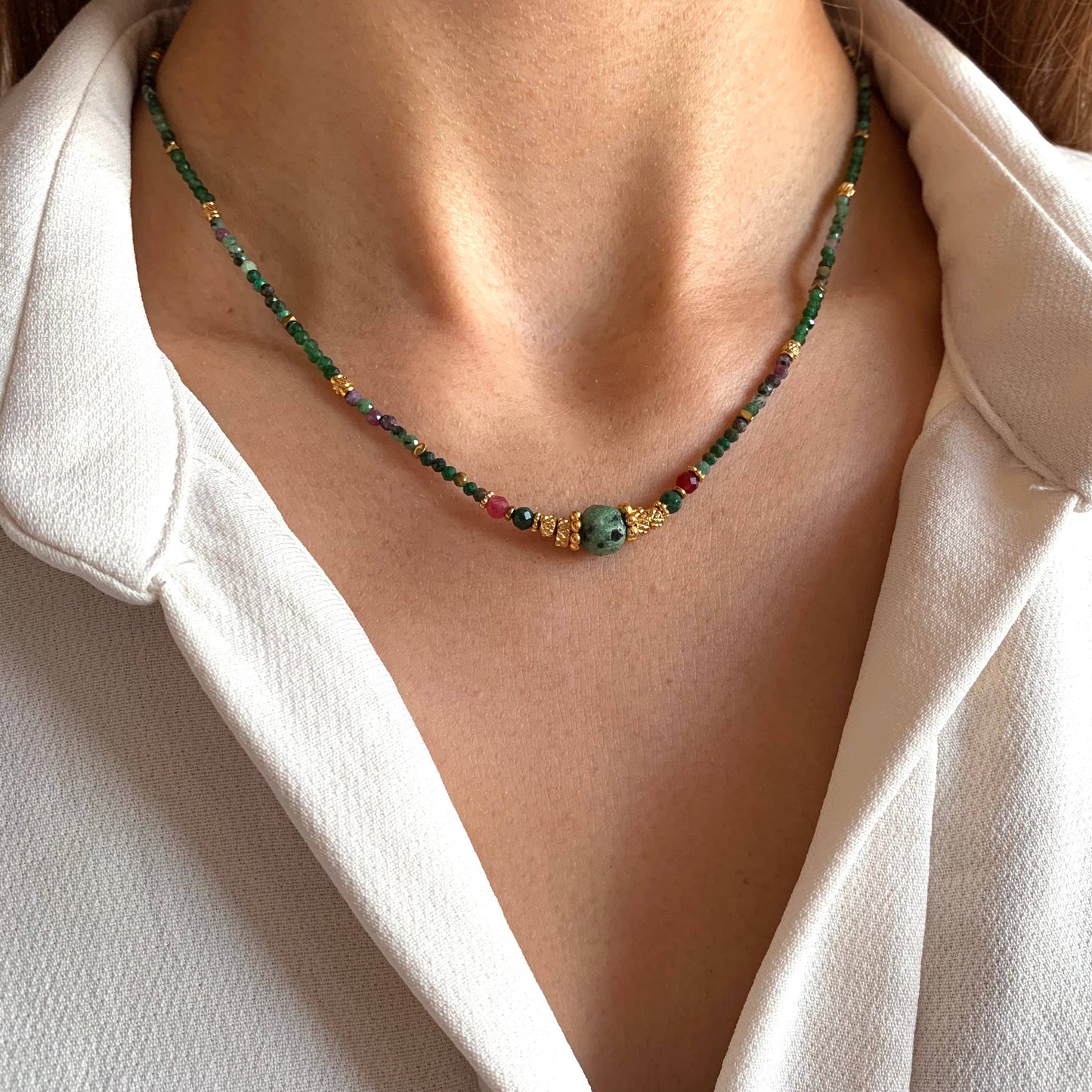 Collier Ava đ Agathe verte