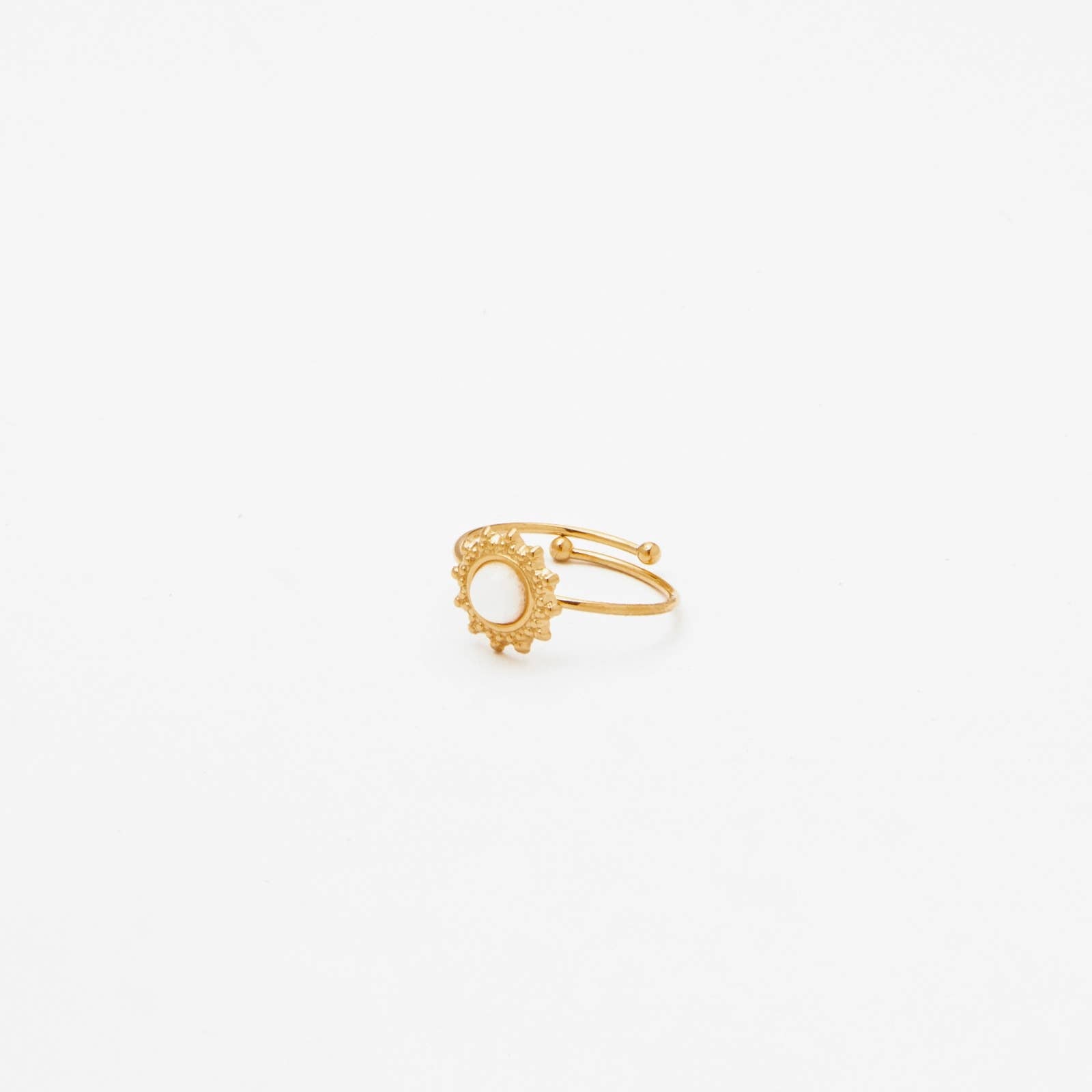 💍 Bague Lunéa pierre naturelle –  Agate blanche