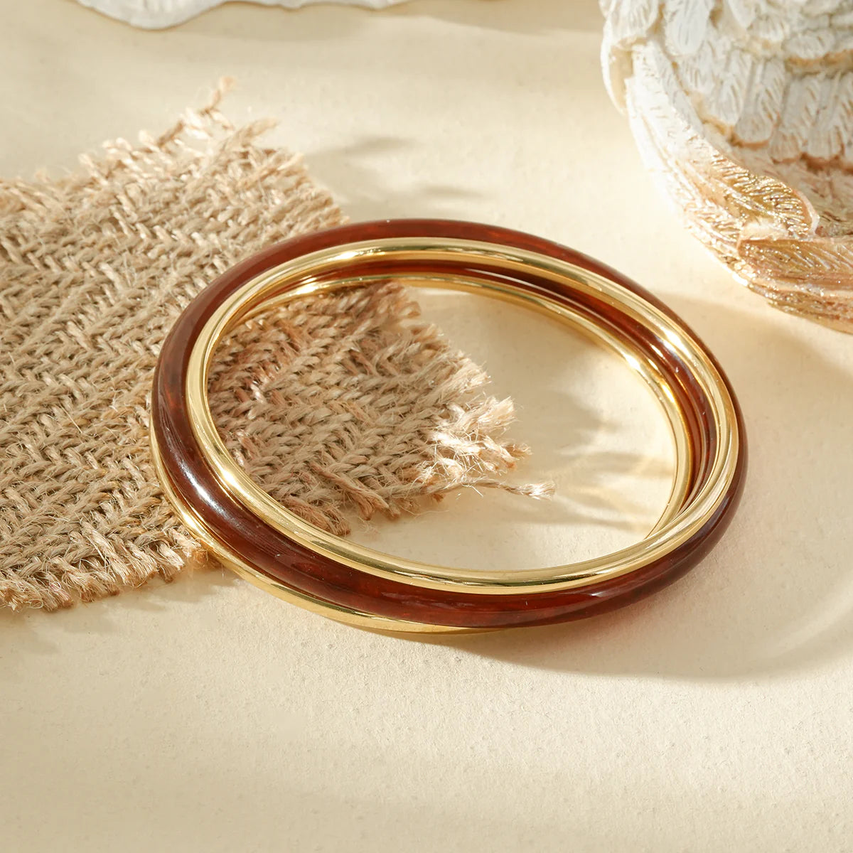 Lot de 3 bracelets joncs Ambre 🤎