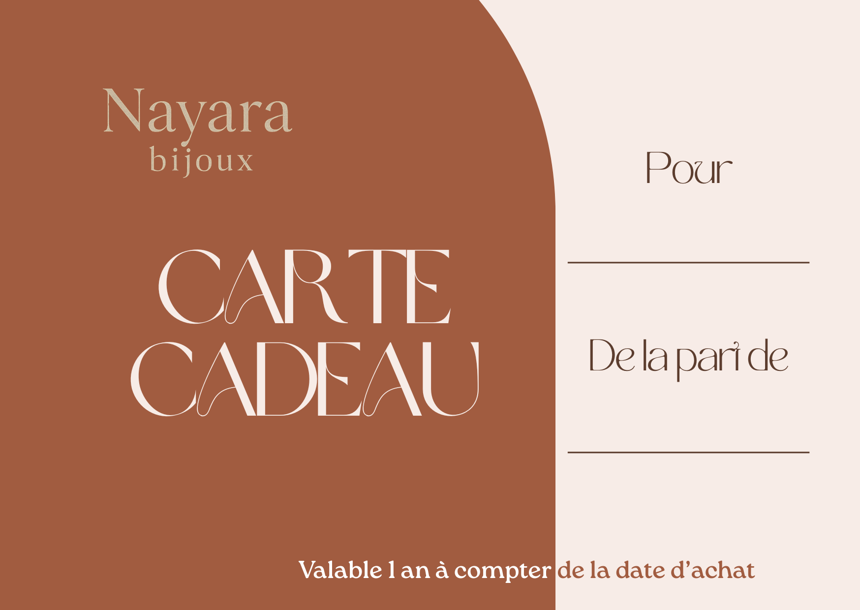 Carte cadeau Nayara Bijoux