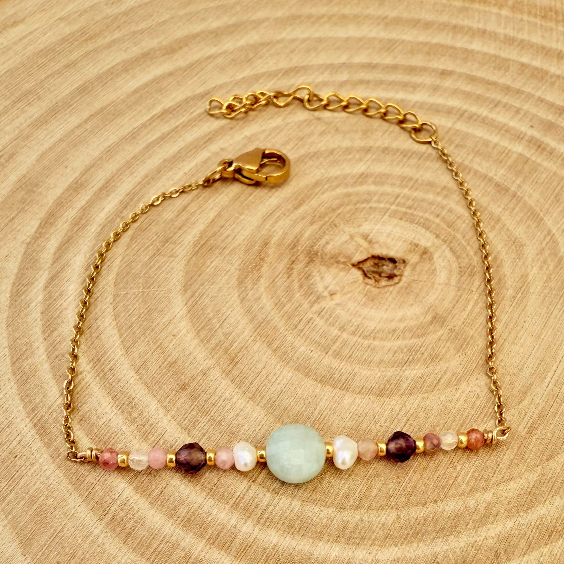 Bracelet fin Sydney 🩵 multi pierres naturelles