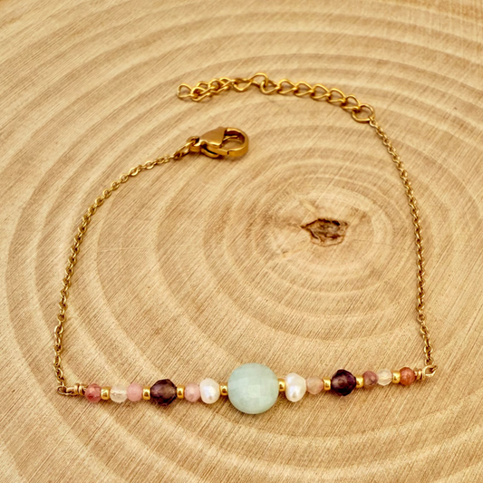 Bracelet fin Sola 🩵 multi pierres naturelles
