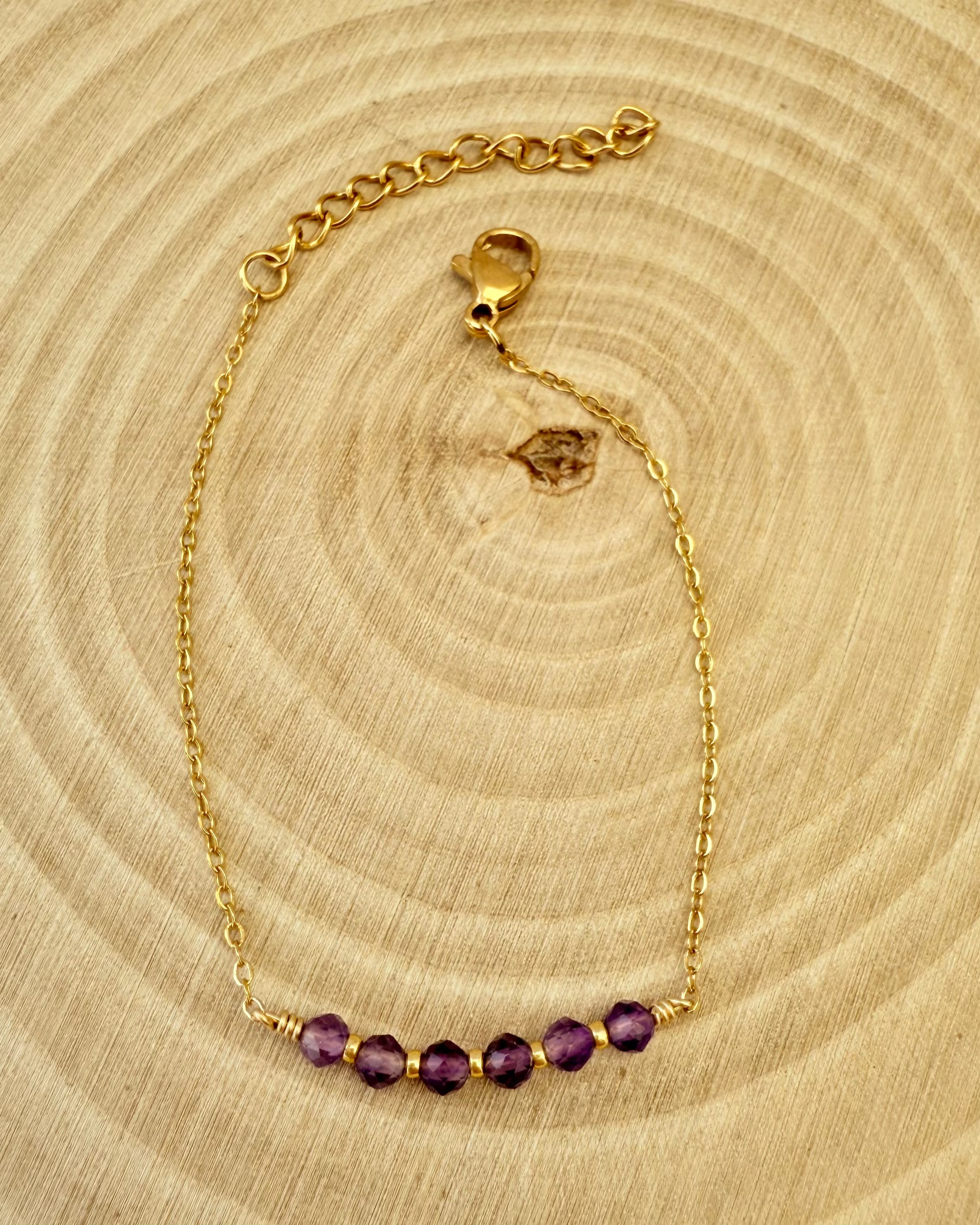 ✨ Bracelet Soléa perles facettées – Discret & raffiné - Amethyste