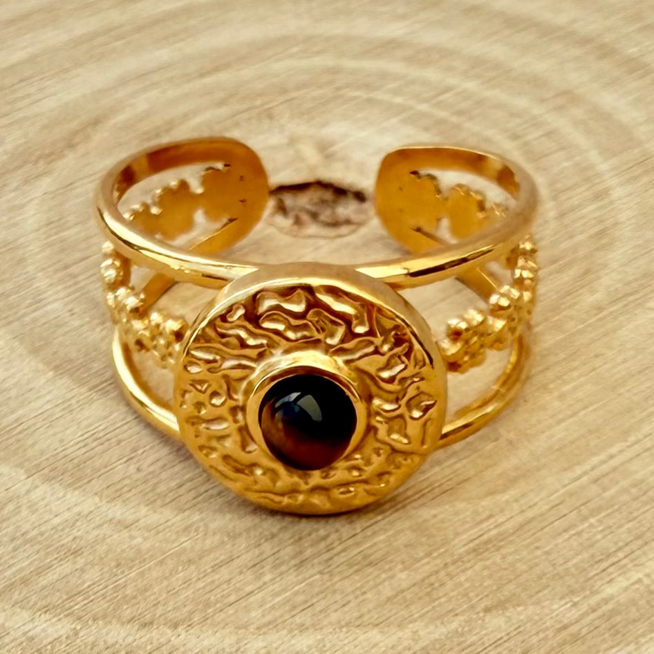 Bague Julia 🌸 Oeil de tigre