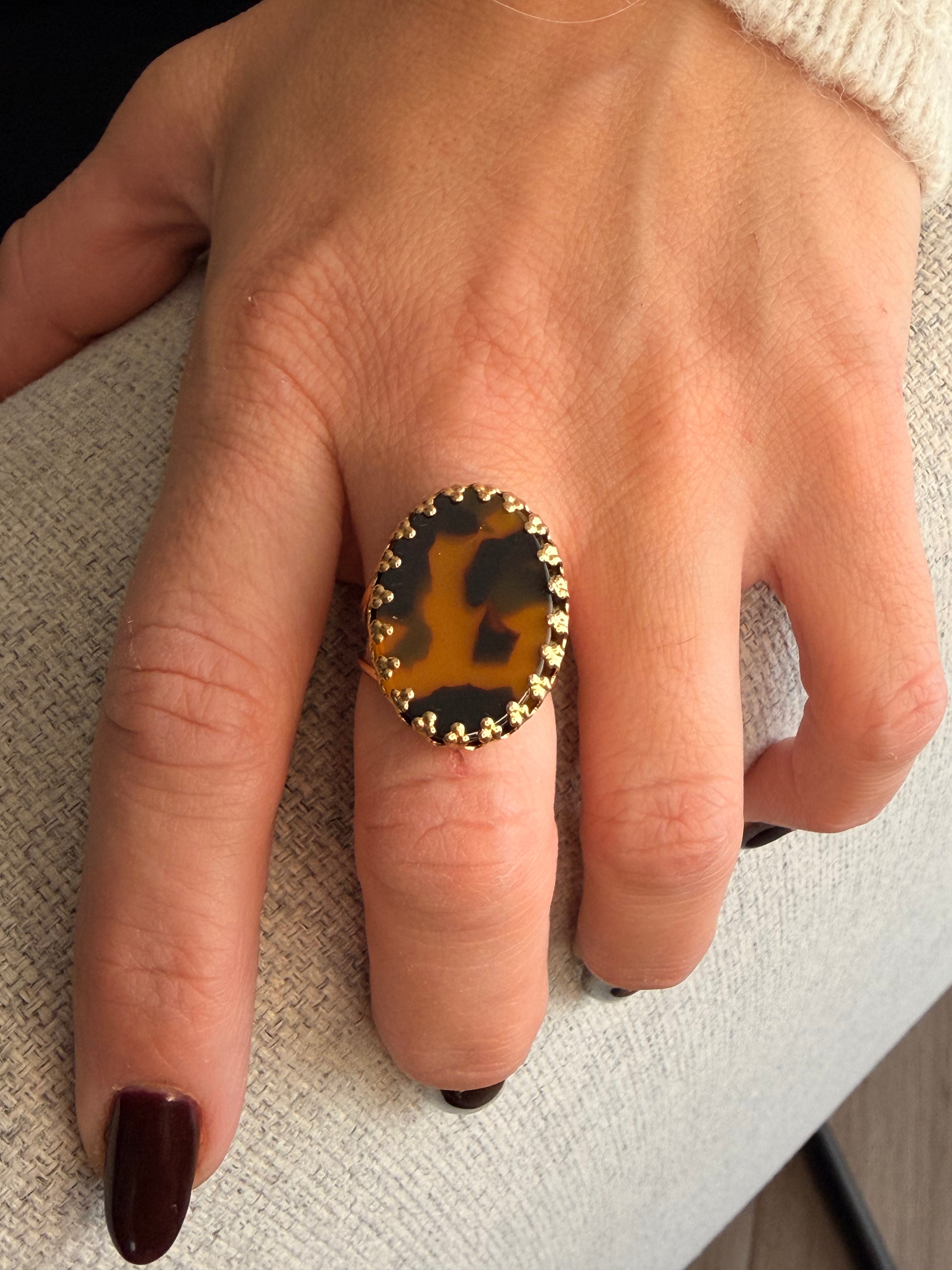 Bague Lia – motif léopard