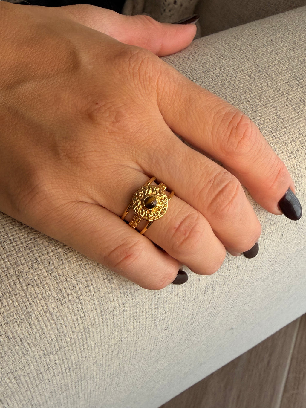 Bague Julia 🌸 Oeil de tigre
