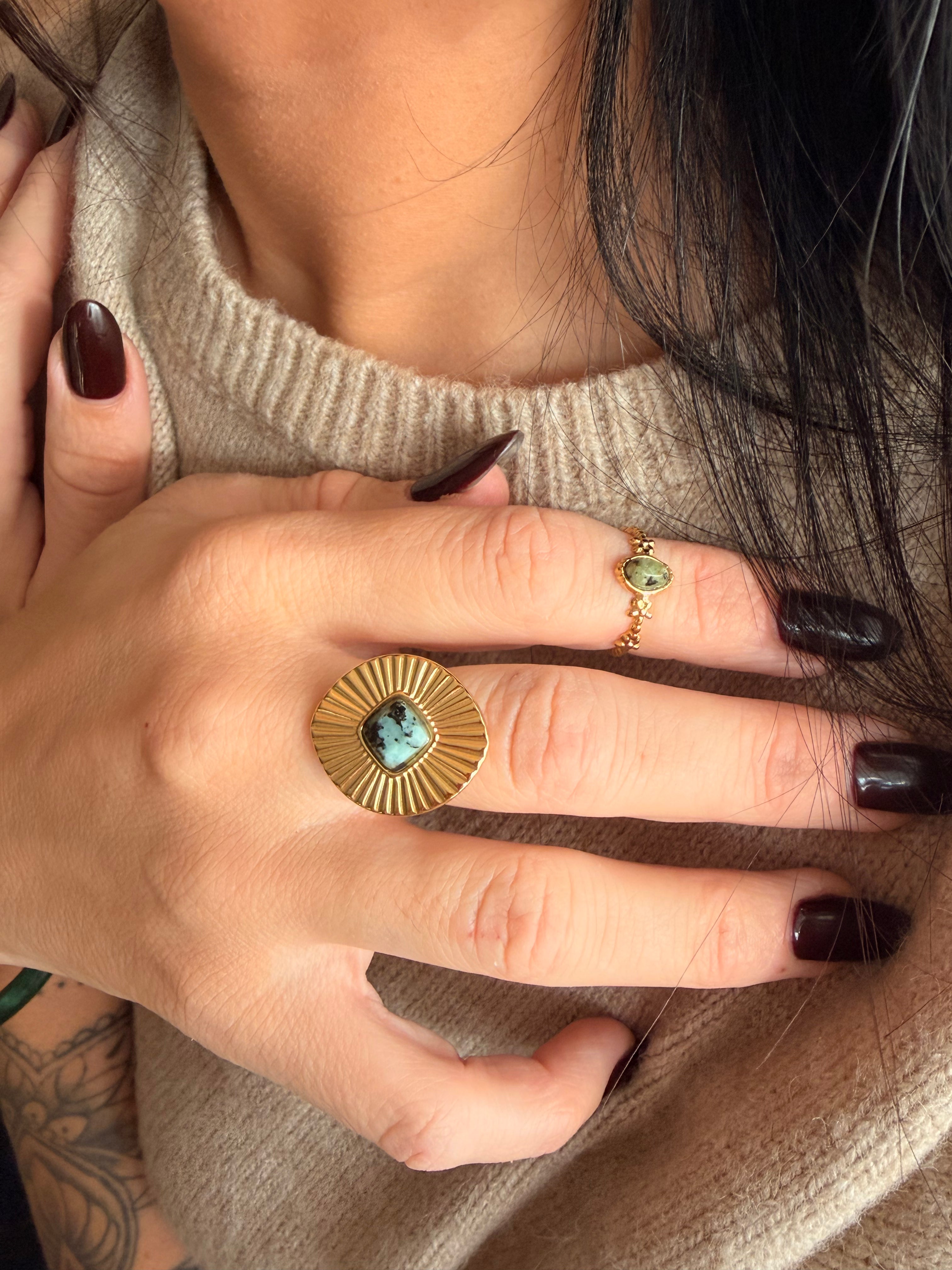 Bague Soléna ✨ Turquoise africaine