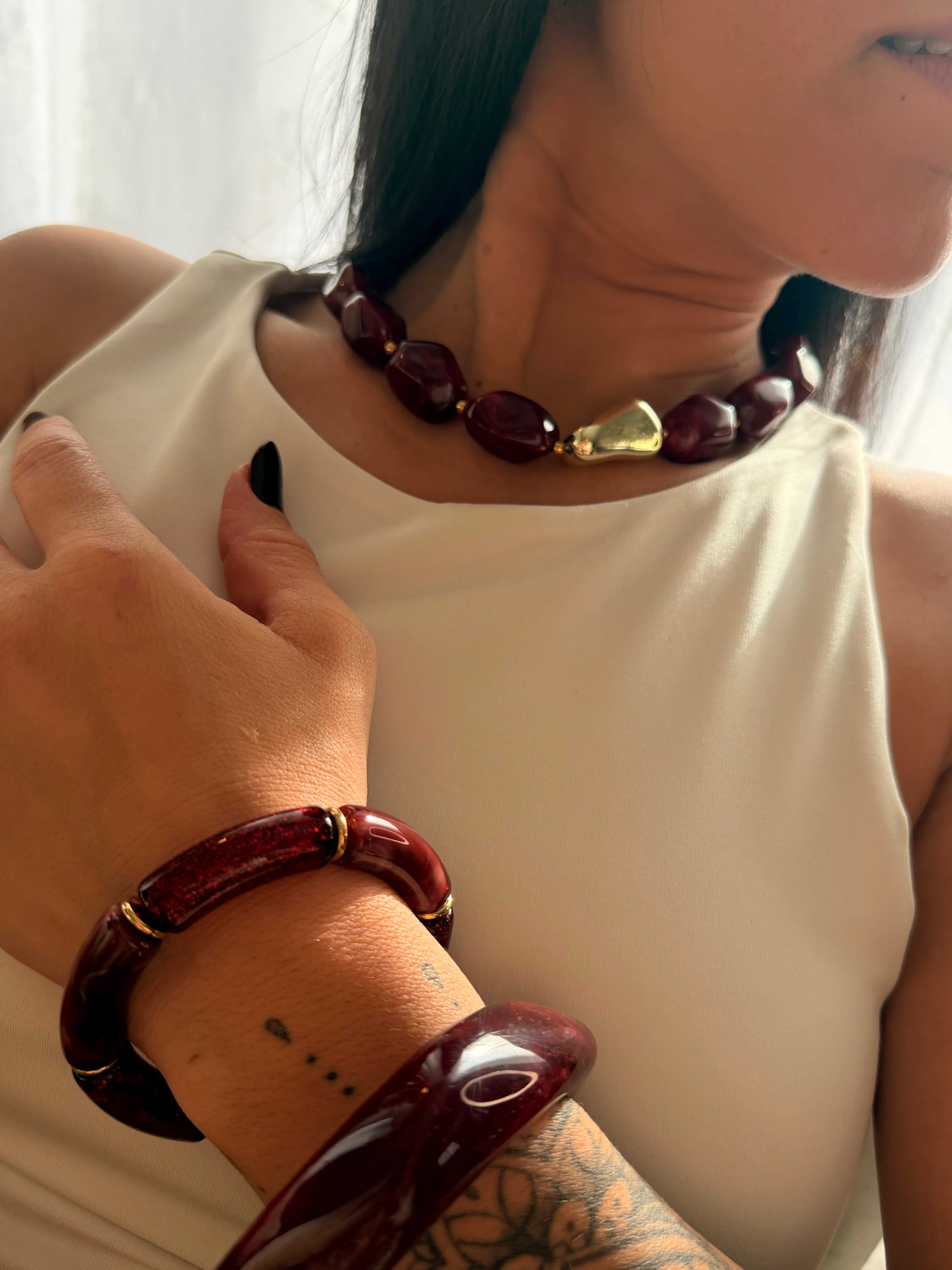 Bracelet élastique Sienna ❤️💚🤎