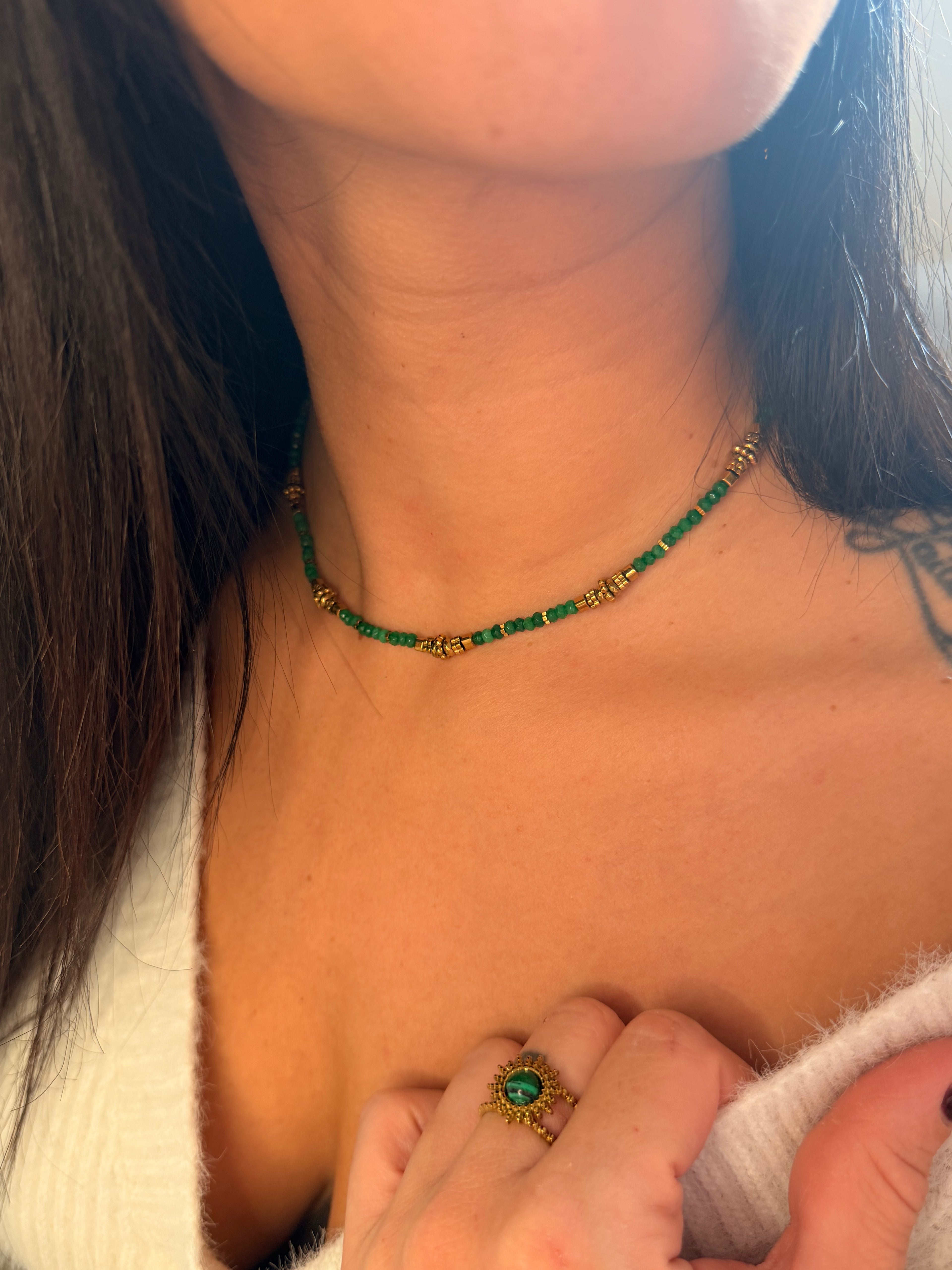 ✨ COLLIER AGATA - Agathe verte