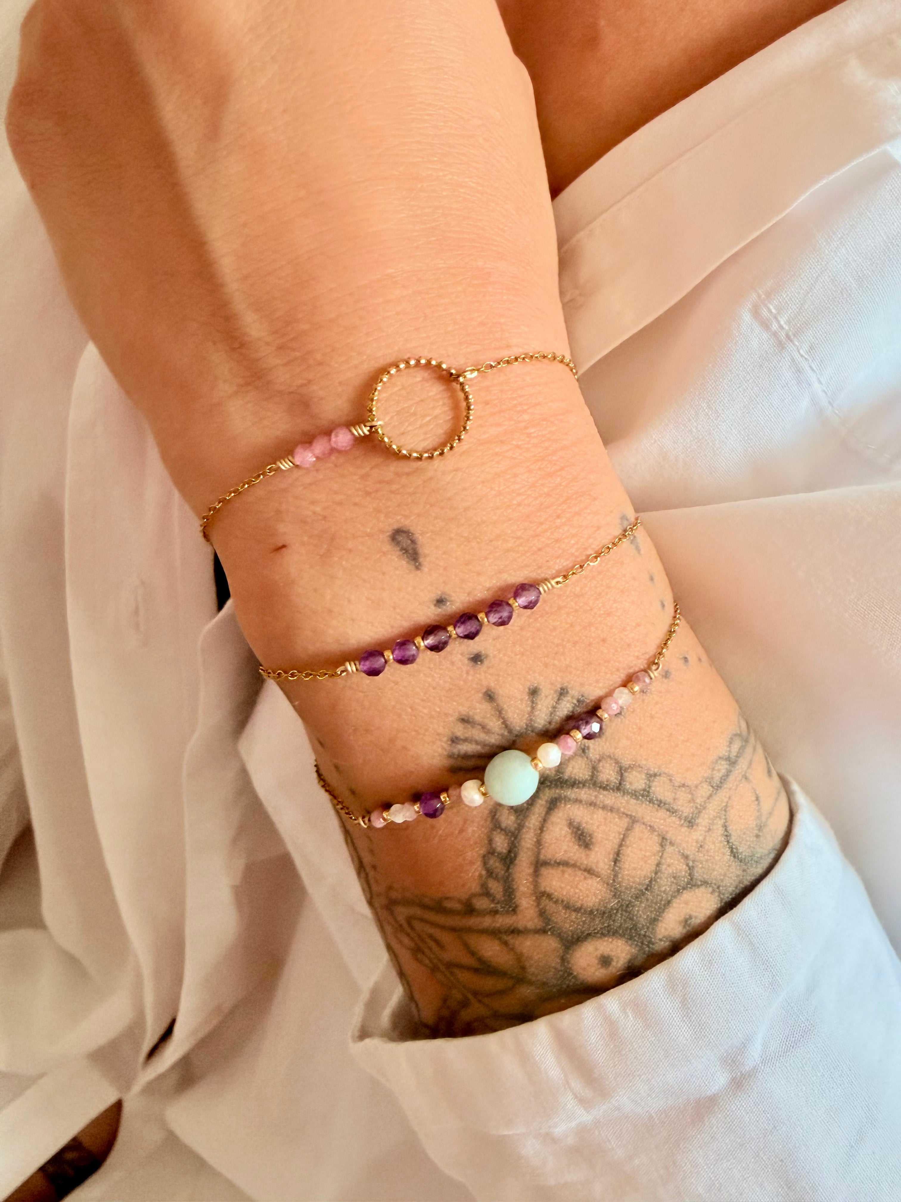 ✨ Bracelet Soléa perles facettées – Discret & raffiné - Amethyste