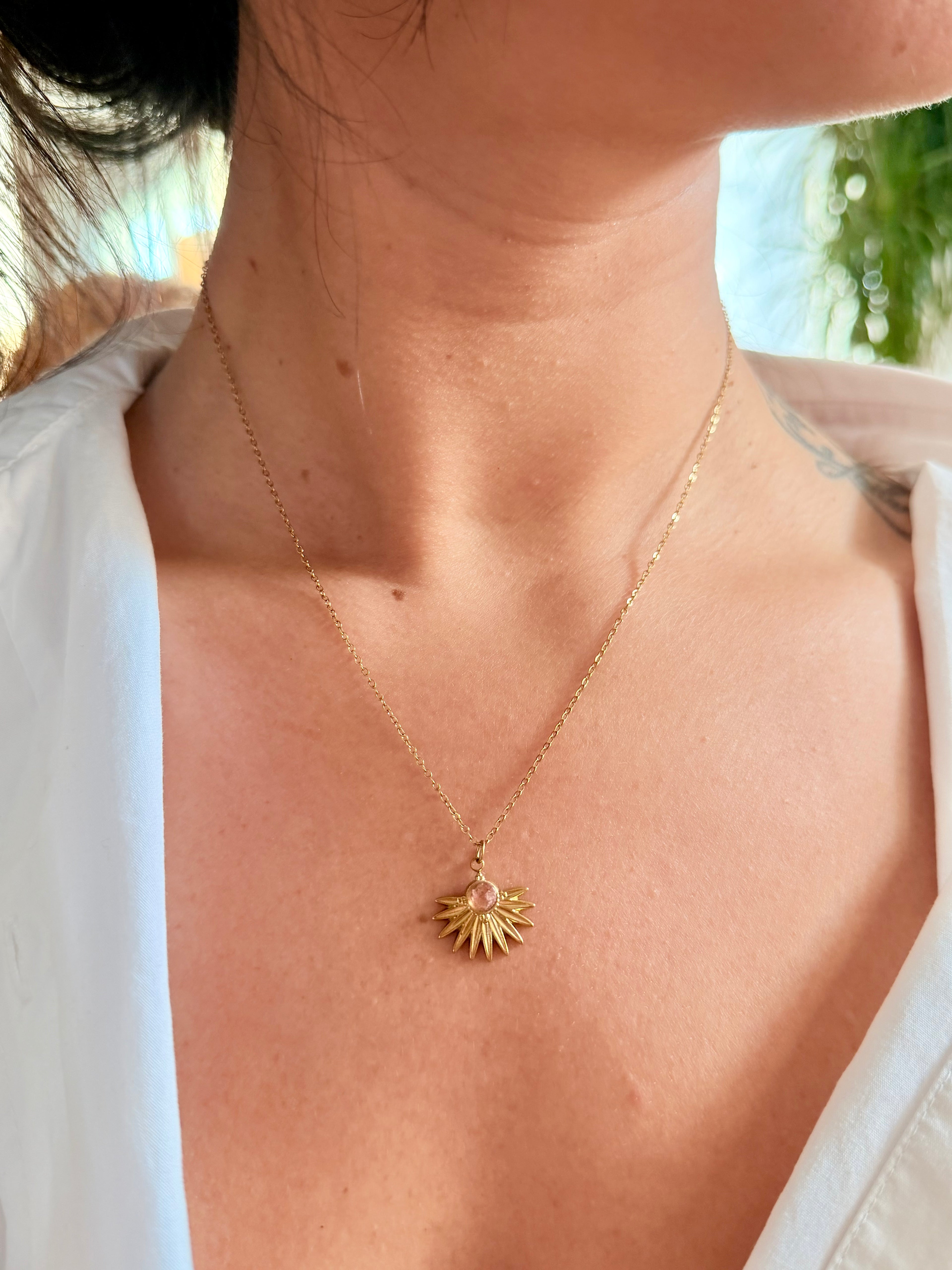 ☀️ Collier Rosalia - Quartz fraise