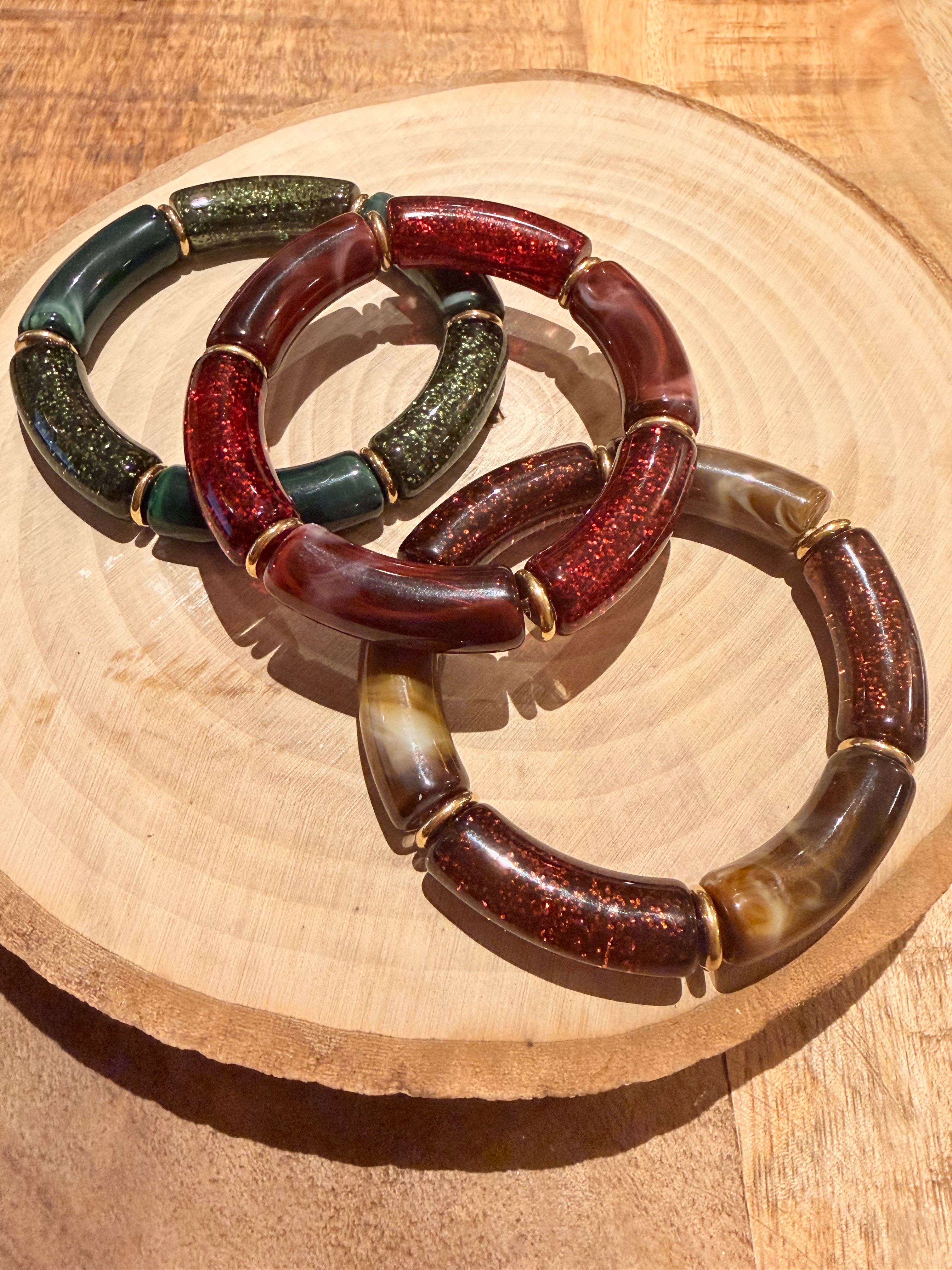 Bracelet élastique Sienna ❤️💚🤎